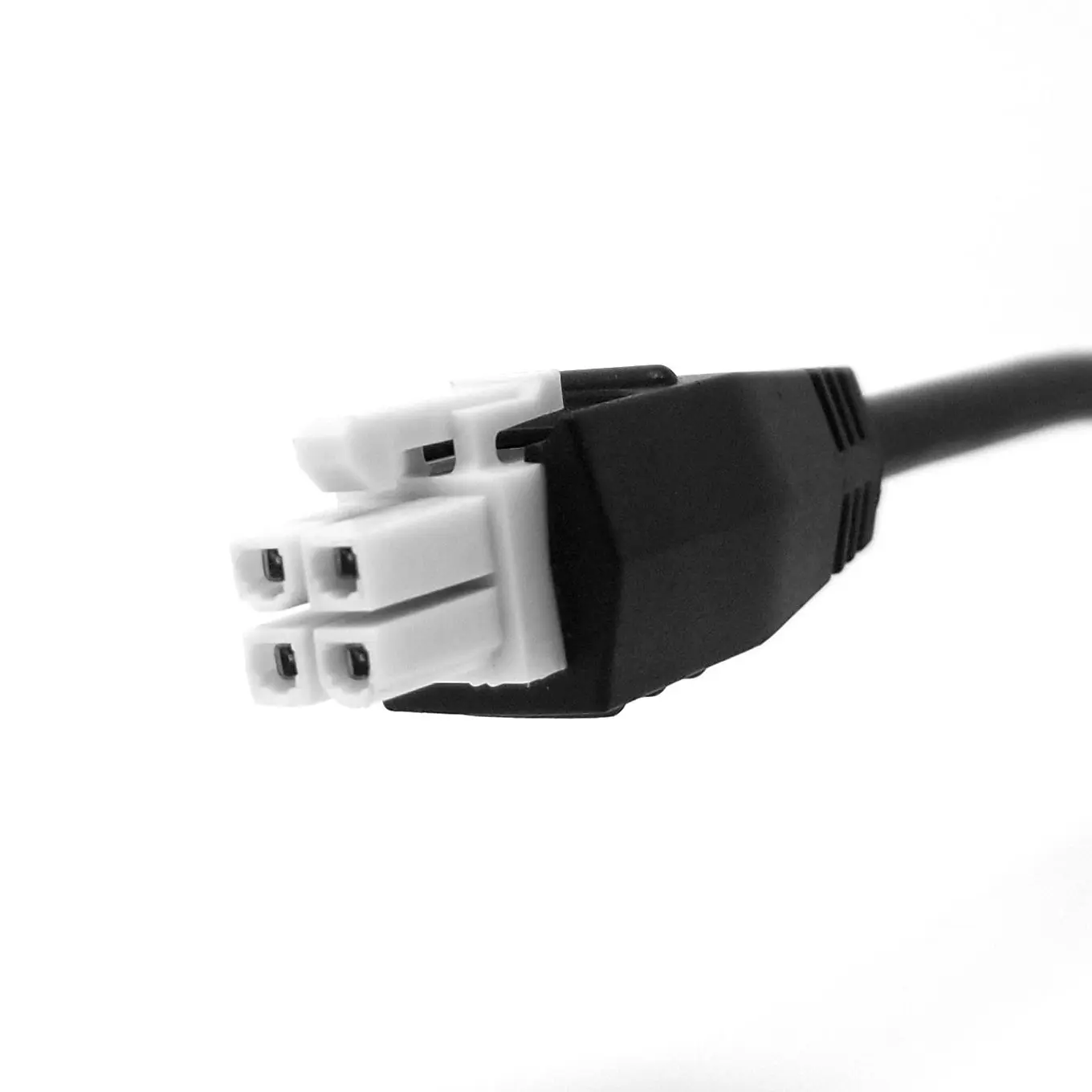GlobTek offers over-molded versions of Molex Mini-Fit Jr. Receptacle Housing, Dual Row, 4 Circuits, UL 94V-2 for various types of cables and applications, RFI-637760