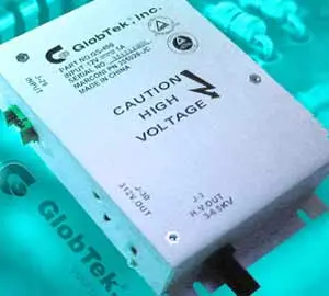 Dual High-Voltage (HV) strömförsörjning med 12VDC inngång och 312VDC och variabel 3KV till 6,5KV utgång, CE/ TÜV sertifiserad uppdaterad till EN 60950-1 : 2006 +A11