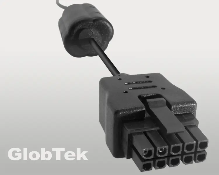Overmold of 10 circuit MOLEX Micro-Fit 3.0™ Connectors, P/N 43025-1000, now available molded on PVC and Silicon Jacket Cable