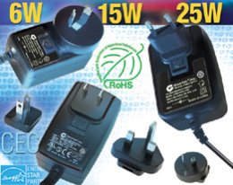 Interchangeable Blade Power Supplies ITE and Medical meet RoHS, Energy Star &amp; California Energy Commission CEC Standards